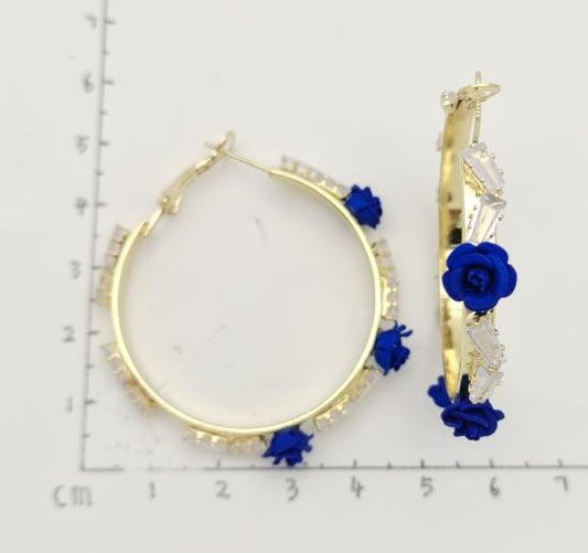 Earring  Gold Plated 14k. Blue