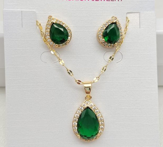 Set  Gold Plated 14k. zircon.