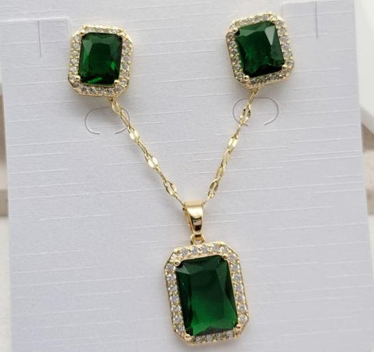 Set  Gold Plated 14k. zircon.