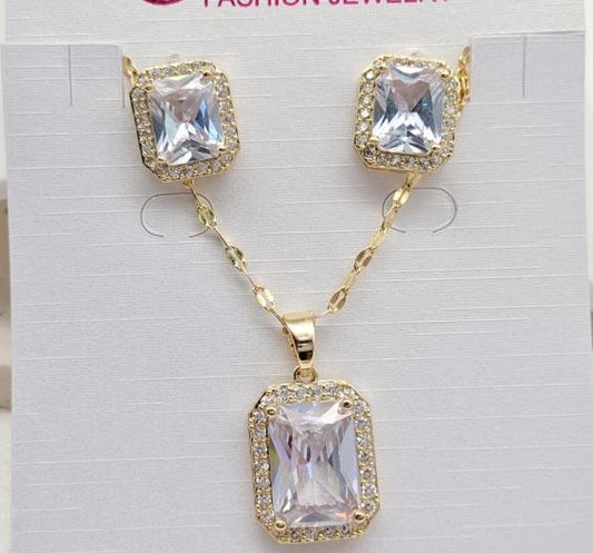 Set  Gold Plated 14k. zircon.