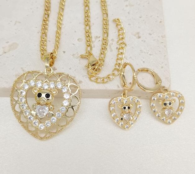 Set  Gold Plated 14k. zircon.