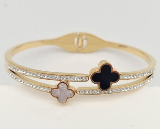 Bracelet Stainless steel . Van Cleef gold