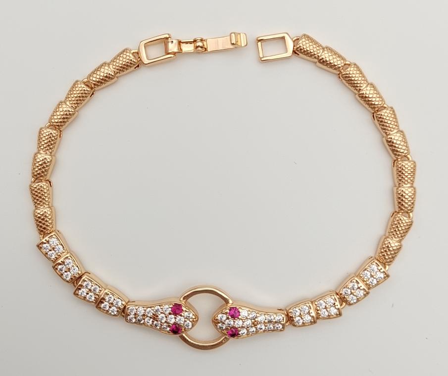 Bracelet  18K gold plated 19CM.ZIRCON