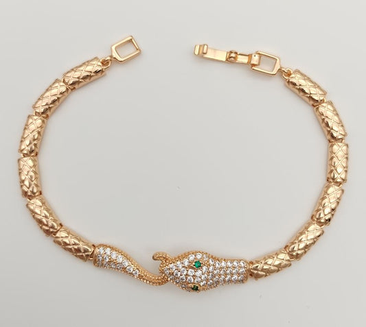 Bracelet  18K gold plated 19CM.ZIRCON