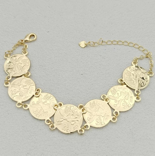 Bracelet Copper Alloy 14K gold plated