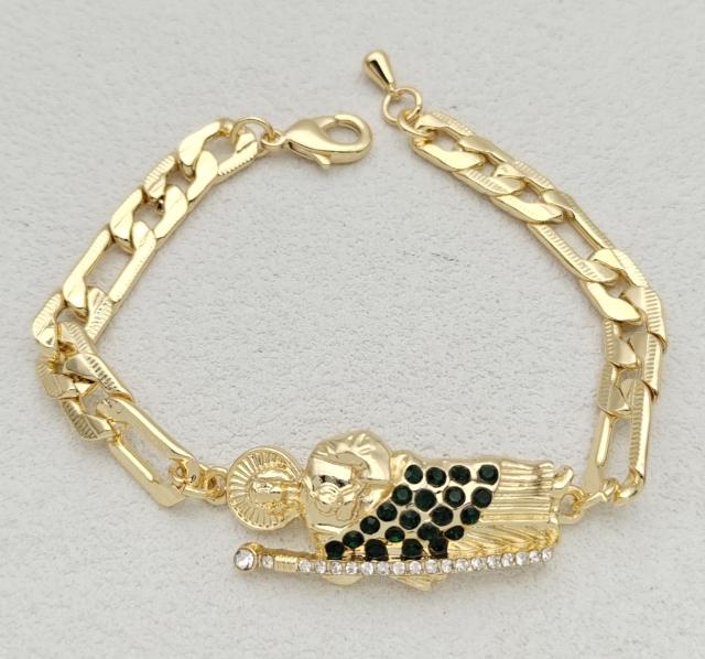 Bracelet Copper Alloy 14K gold plated