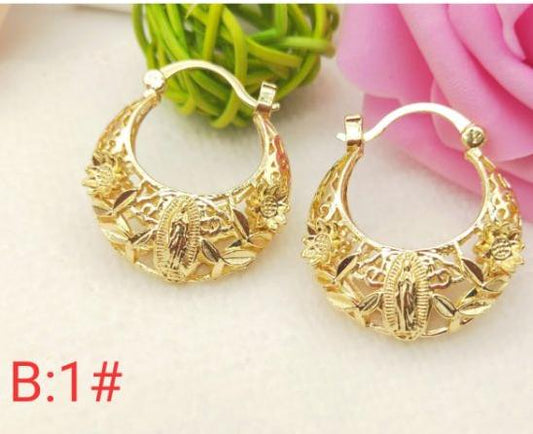 Earring copper  Gold Plated 14k