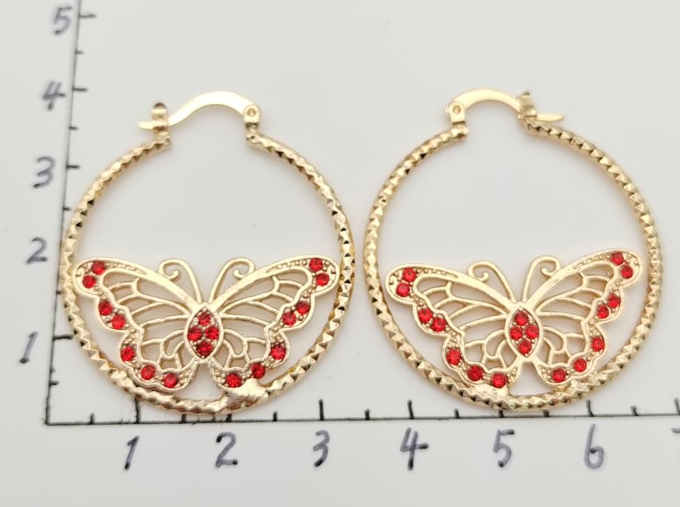 Earring copper  Gold Plated 14k