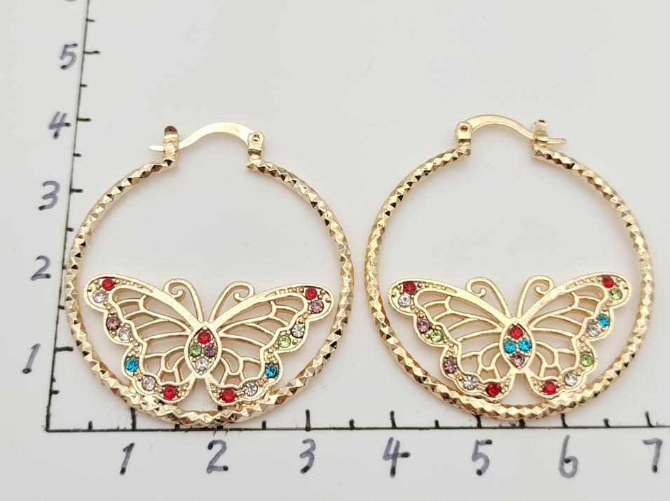 Earring copper  Gold Plated 14k