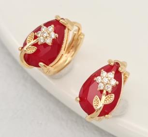 Earring copper  Gold Plated 14k