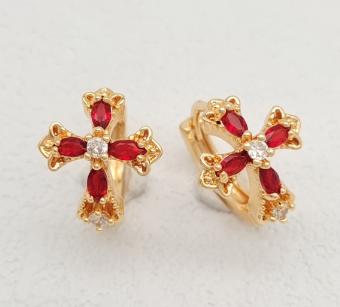 Earring copper  Gold Plated 14k