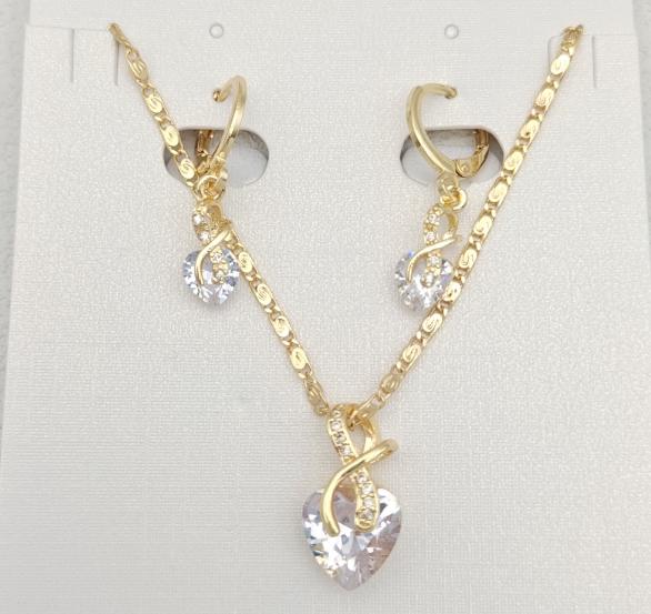 Set  14K gold plated with zirconias