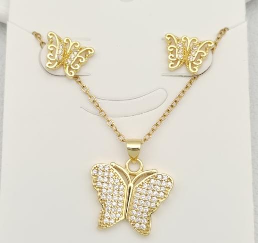 Set  14K gold plated with zirconias