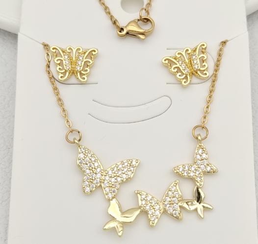 Set  14K gold plated with zirconias