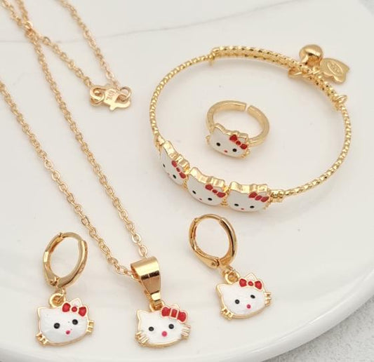 Set Brass Alloy, 18K gold plated