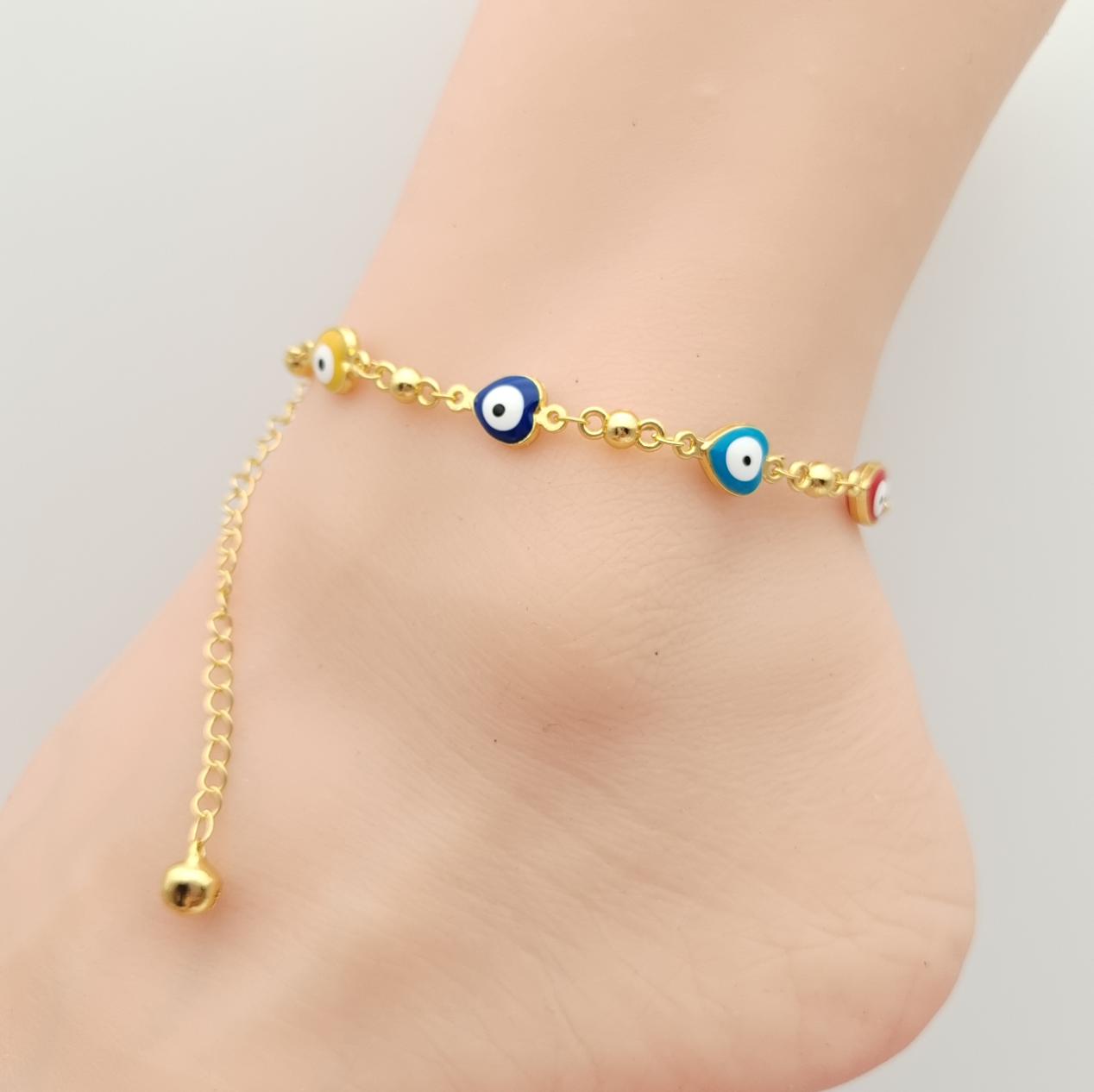 Anklet Gold Plated 14k . Medida 20+ 5 cm. Material: copper alloy