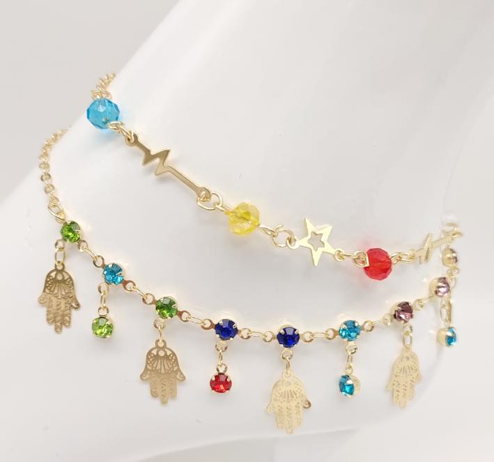 Anklet Gold Plated 14k . Medida 20+ 5 cm. Material: copper alloy