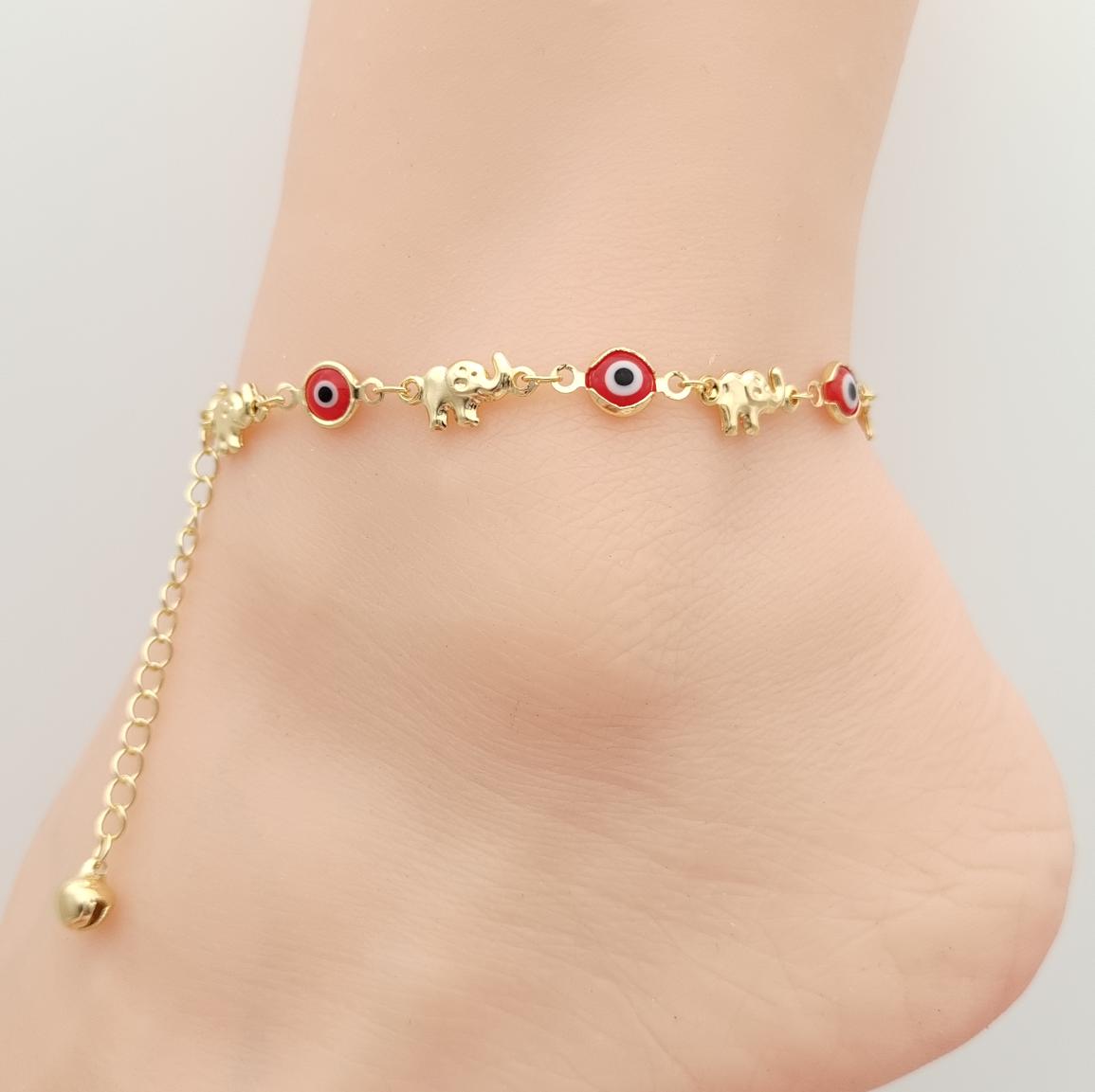 Anklet Gold Plated 14k . Medida 20+ 5 cm. Material: copper alloy