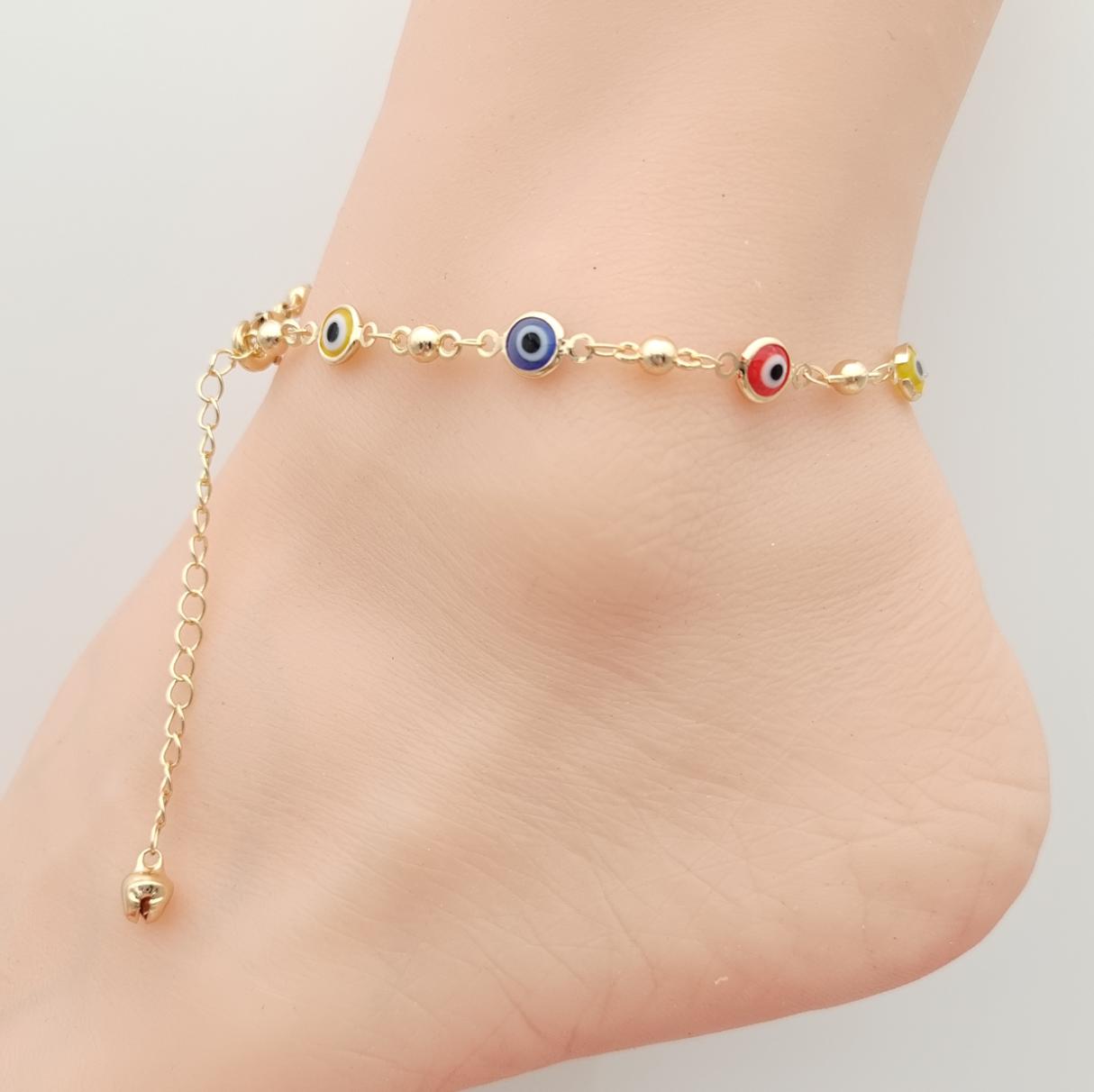 Anklet Gold Plated 14k . Medida 20+ 5 cm. Material: copper alloy