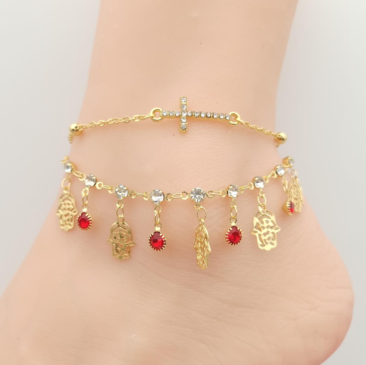 Anklet Gold Plated 18k . Medida 20+ 5 cm. Material: copper alloy