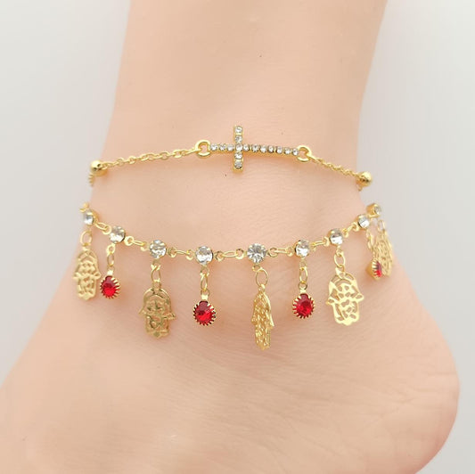 Anklet Gold Plated 18k . Medida 20+ 5 cm. Material: copper alloy