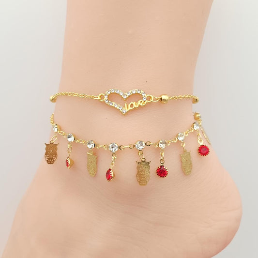 Anklet Gold Plated 18k . Medida 20+ 5 cm. Material: copper alloy