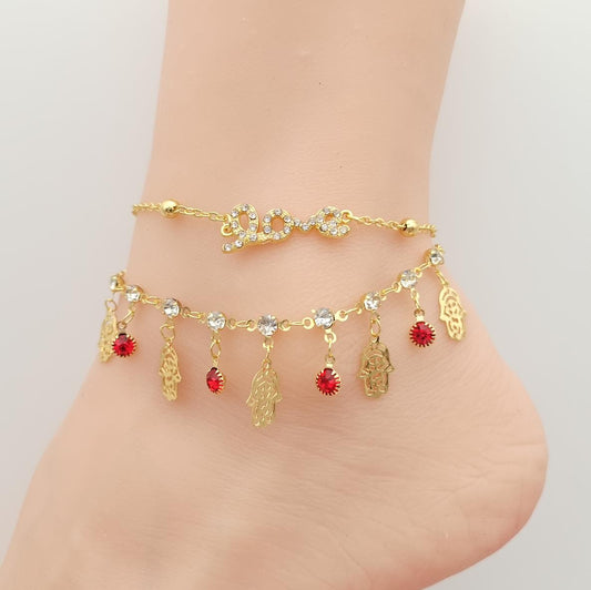 Anklet Gold Plated 18k . Medida 20+ 5 cm. Material: copper alloy