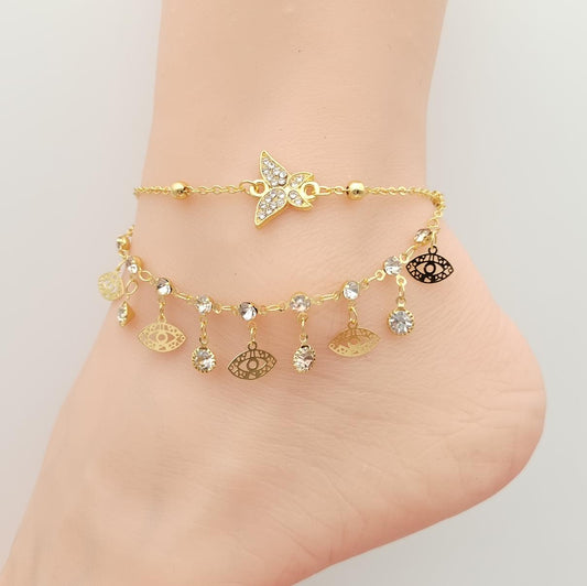 Anklet Gold Plated 18k . Medida 20+ 5 cm. Material: copper alloy