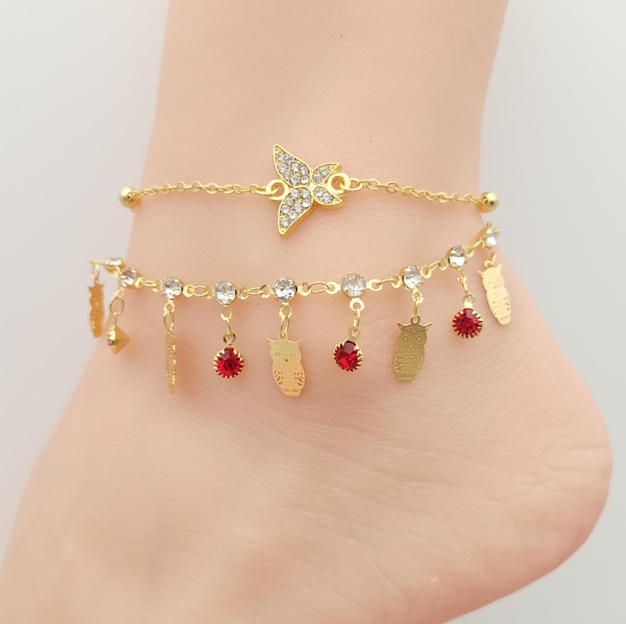 Anklet Gold Plated 18k . Medida 20+ 5 cm. Material: copper alloy