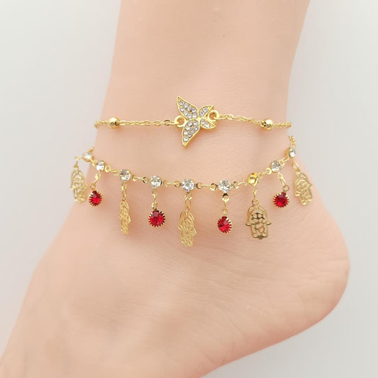 Anklet Gold Plated 18k . Medida 20+ 5 cm. Material: copper alloy