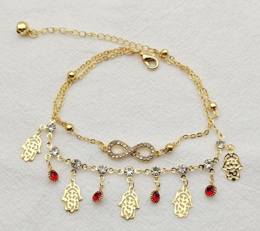 Anklet Gold Plated 18k . Medida 20+ 5 cm. Material: copper alloy