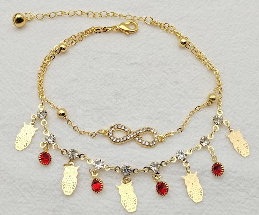 Anklet Gold Plated 18k . Medida 20+ 5 cm. Material: copper alloy