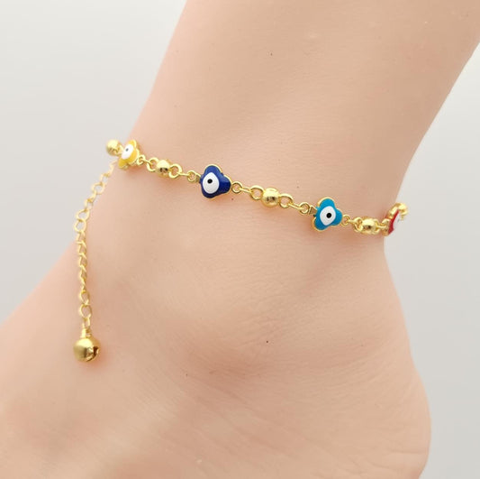 Anklet Gold Plated 14k . Medida 19+ 8 cm. Material: copper alloy