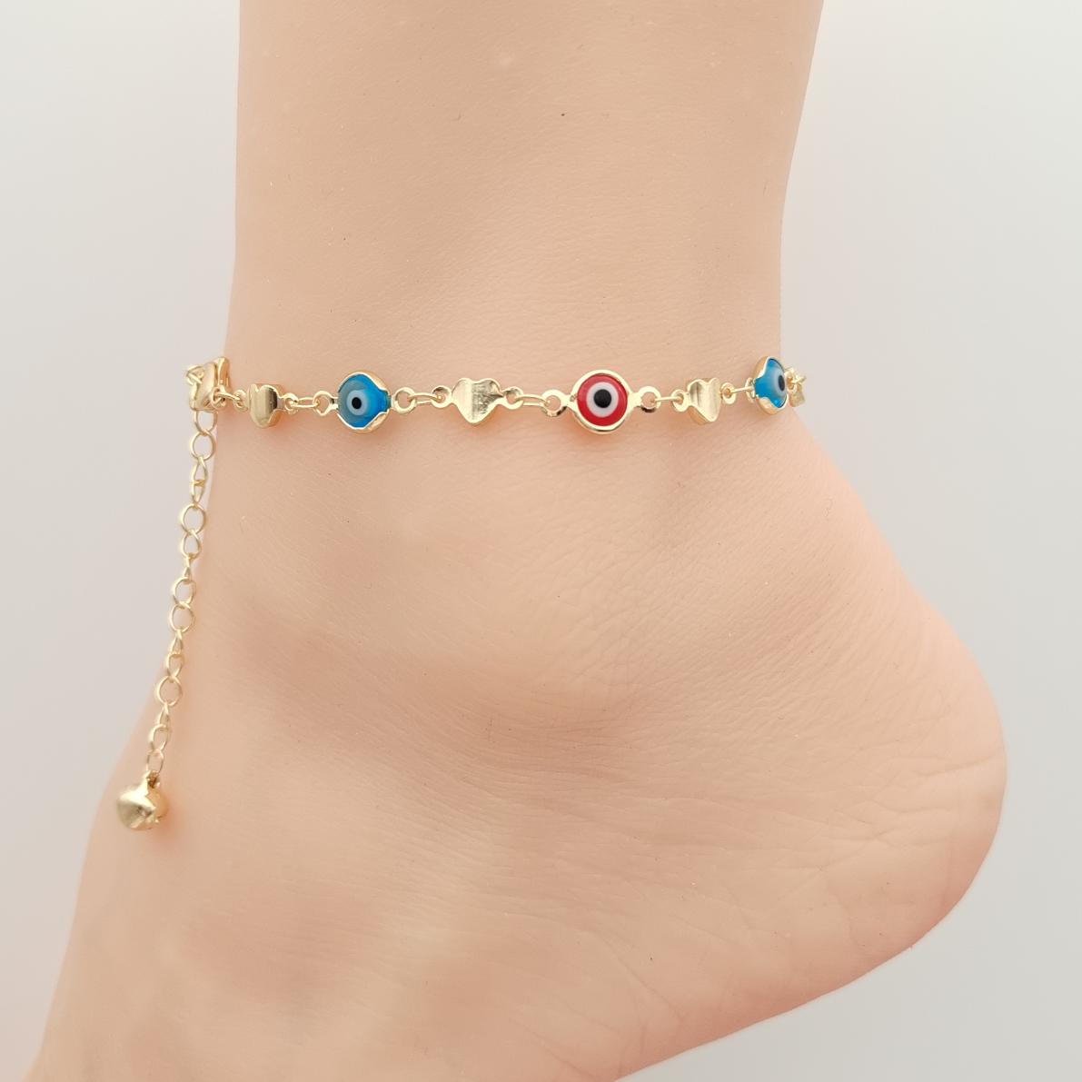 Anklet Gold Plated 14k . Medida 19+ 8 cm. Material: copper alloy