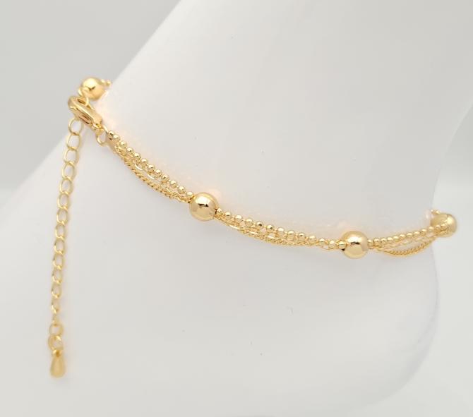 Anklet Copper, Gold 18k . Medidas: 21cm + 5cm