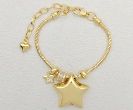 Bracelet. Gold Plated 14 k STAR