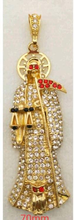 Religious Pendant. Alloy. Gold Plated 14k