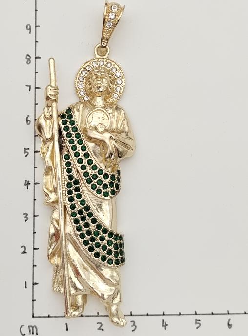 Religious Pendant. Alloy. Gold Plated 14k. 80mm