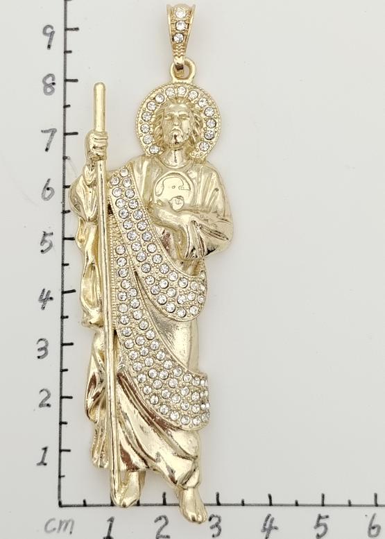 Religious Pendant. Alloy. Gold Plated 14k. 80mm