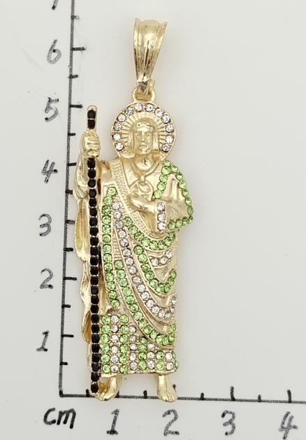 Religious Pendant. Alloy. Gold Plated 14k