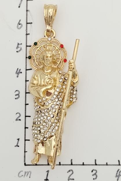 Religious Pendant. Alloy. Gold Plated 14k