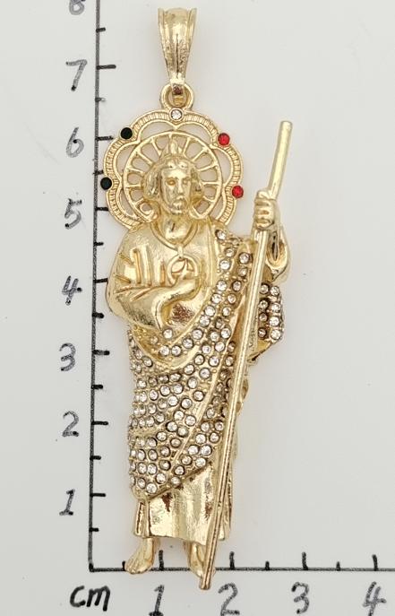 Religious Pendant. Alloy. Gold Plated 14k