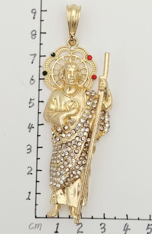 Religious Pendant. Alloy. Gold Plated 14k