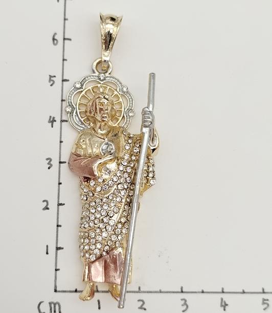 Religious Pendant. Alloy. Gold Plated 14k