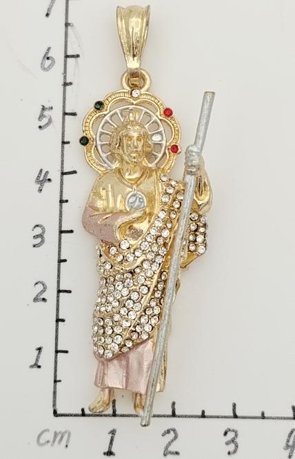 Religious Pendant. Alloy. Gold Plated 14k Tricolor