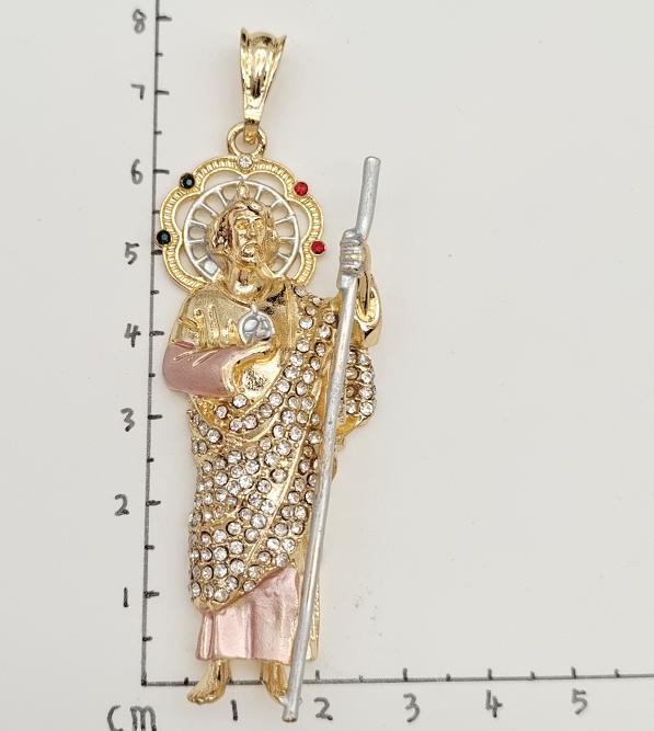 Religious Pendant. Alloy. Gold Plated 14k Tricolor