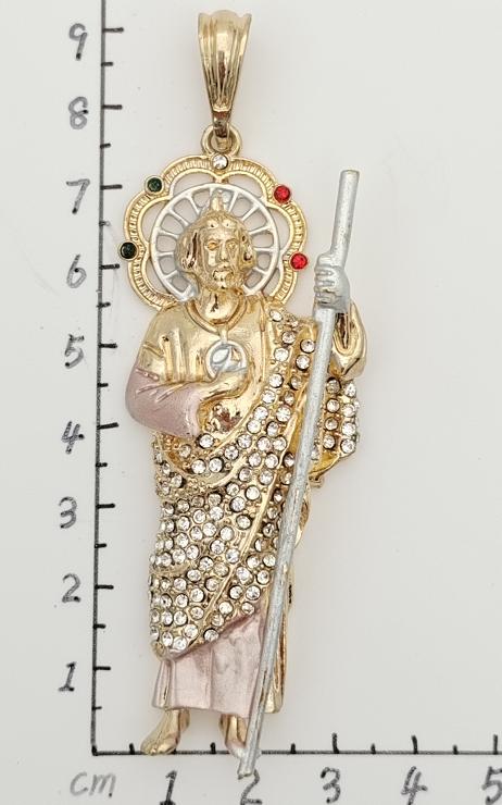 Religious Pendant. Alloy. Gold Plated 14k Tricolor