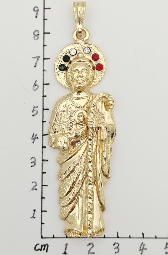 Religious Pendant. Alloy. Gold Plated 14k 80MM