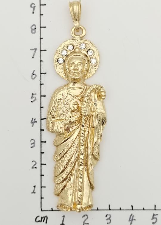 Religious Pendant. Alloy. Gold Plated 14k 80MM