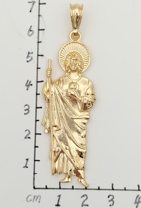 Religious Pendant. Alloy. Gold Plated 14k